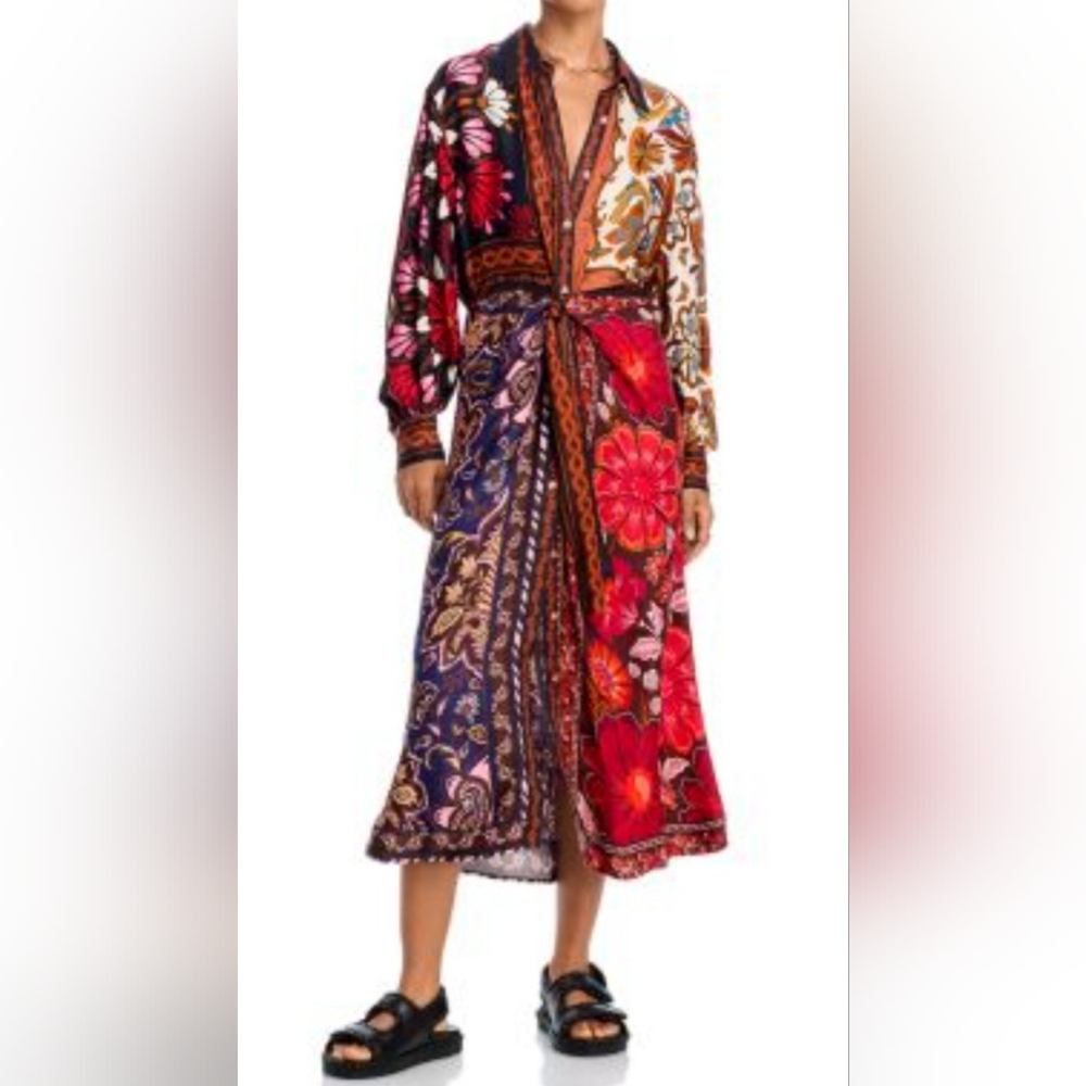 Farm Rio Miranda Shirt Midi Dress